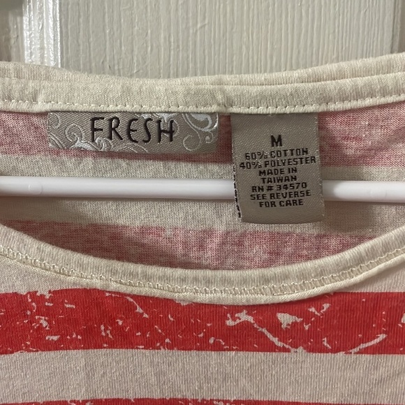 Fresh Brand Pullover Striped Shirt Medium - Picture 2 of 3